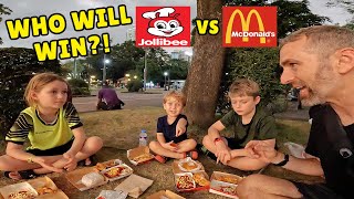 AMERICAN FAMILY tries JOLLIBEE For The FIRST TIME in Manila, Philippines 🇵🇭 | McDONALD'S vs JOLLIBEE