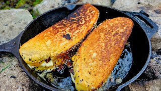 Gordon Ramsay's Ultimate Grilled Cheese Sandwich made from scratch in nature. ASMR outdoor cooking.