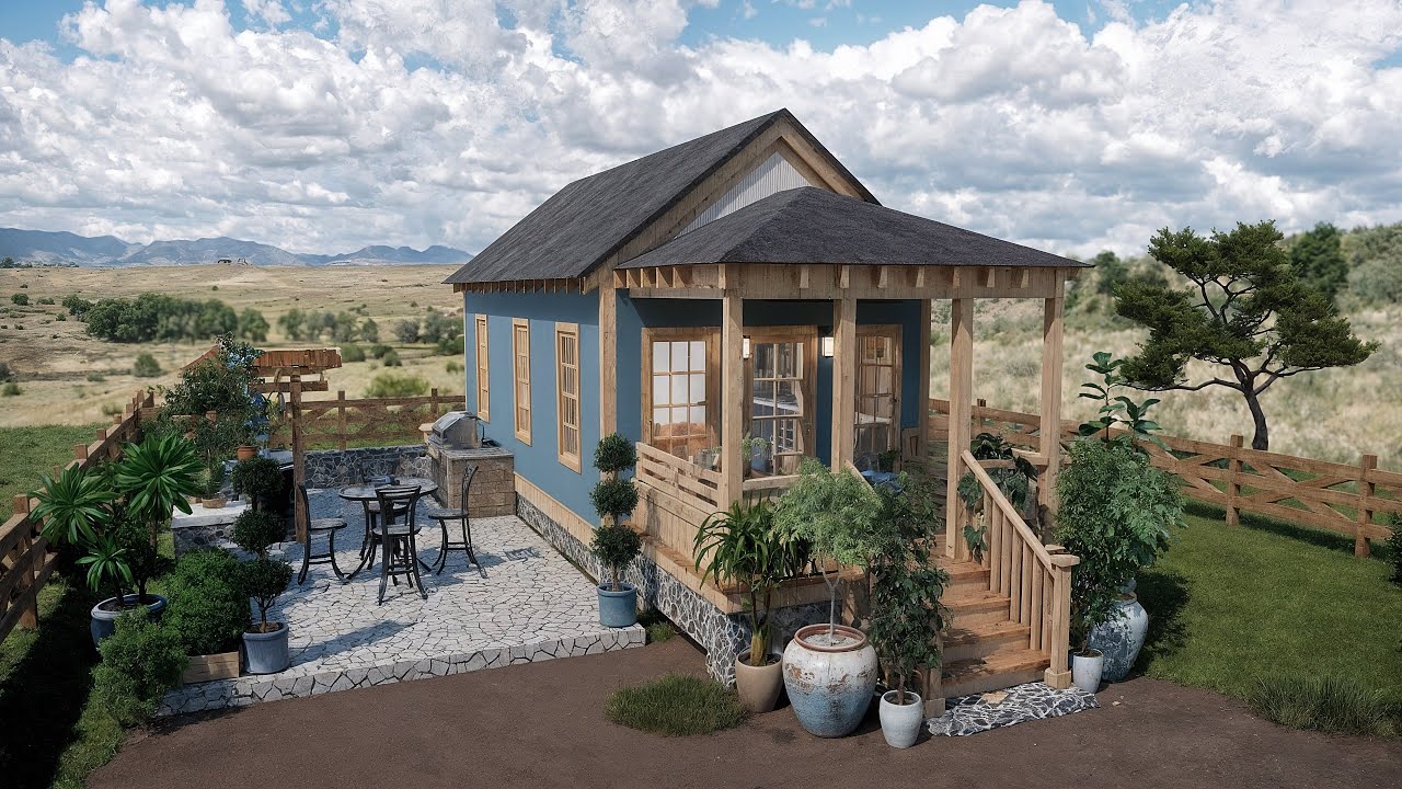 12x30 ft Wooden Tiny House Cabin | Cozy Small Home Design Tour