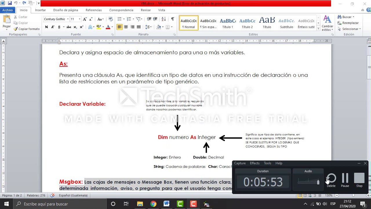 Cómo hacer un programa en Visual Basic 6.0 con Msgbox e Inputbox - YouTube