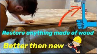 ￼How to restore kitchen, dining wooden table, set instructions, sanding, and staining ￼ by DO IT YOURSELF ITS EASY 140 views 5 months ago 3 minutes, 55 seconds