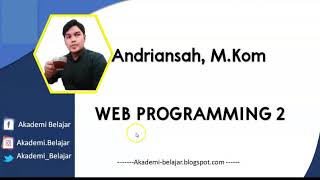 Web Programming 2 Pengenalan CI