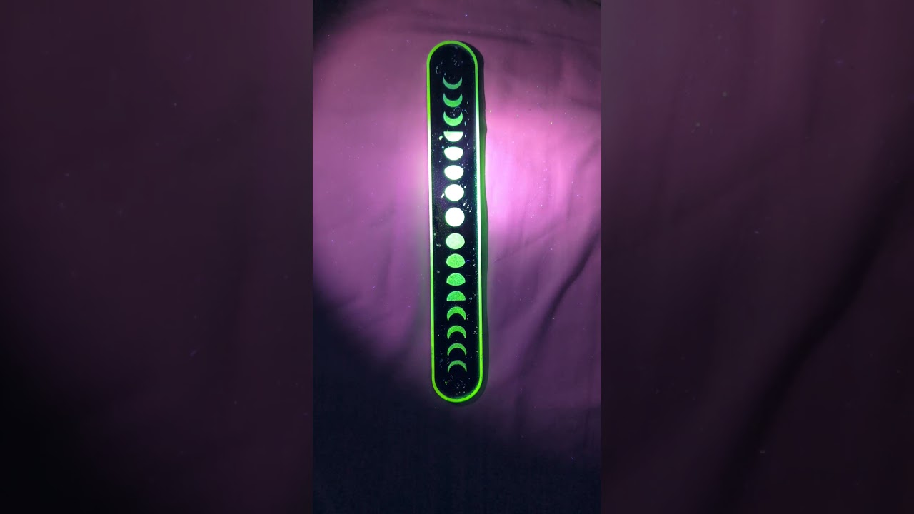 Glow in the Dark moon phase epoxy resin incense burner