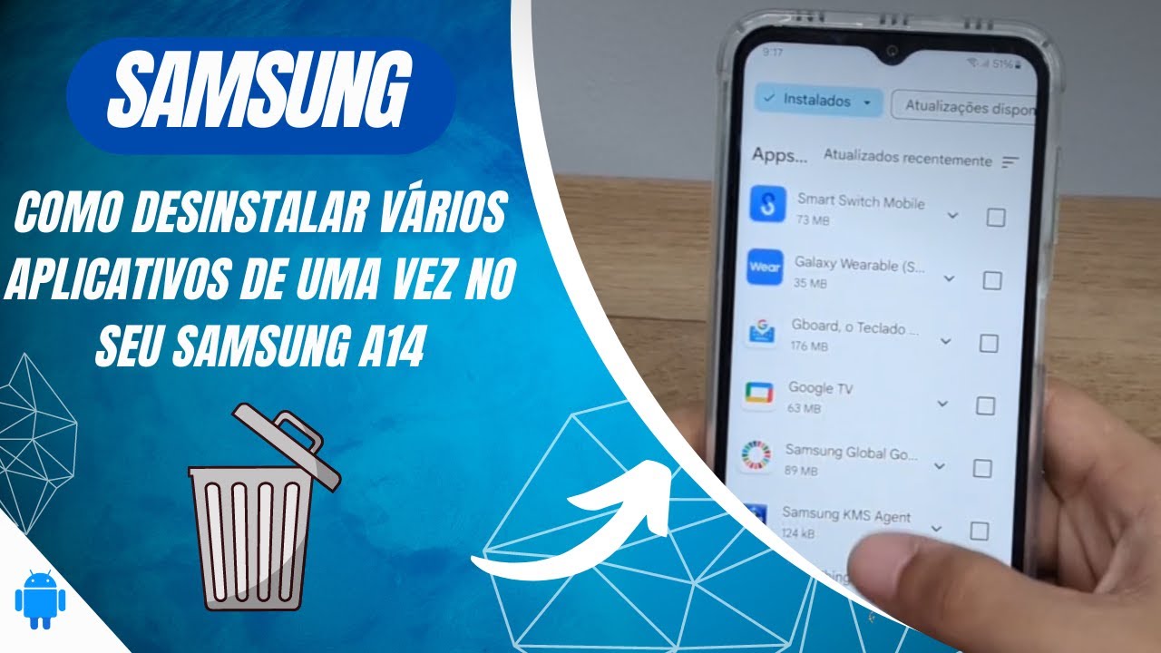 Como desinstalar vários aplicativos de uma vez no seu Samsung A14 ...