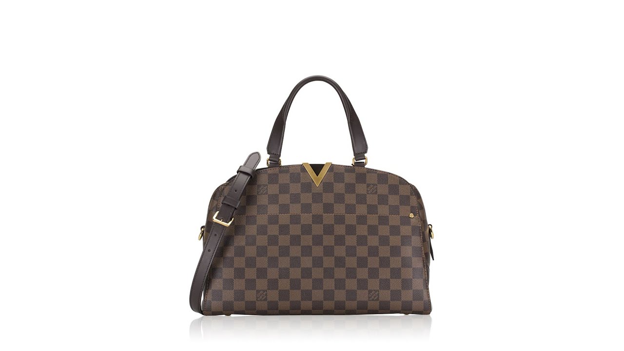 LOUIS VUITTON KENSINGTON BOWLING DAMIER EBENE SHOULDER HANDBAG BROWN-DD5641  