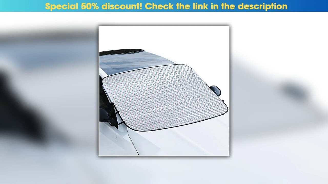 Deal Windshield Snow Cover 4-Layer Frost And Ice Removal Sunshade Windproof Sunshade Cover Automoti