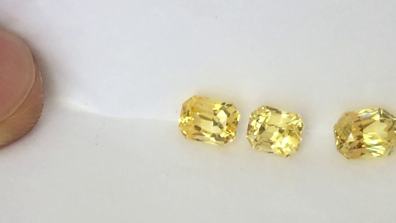 Well cut unheat yellow sapphire lot