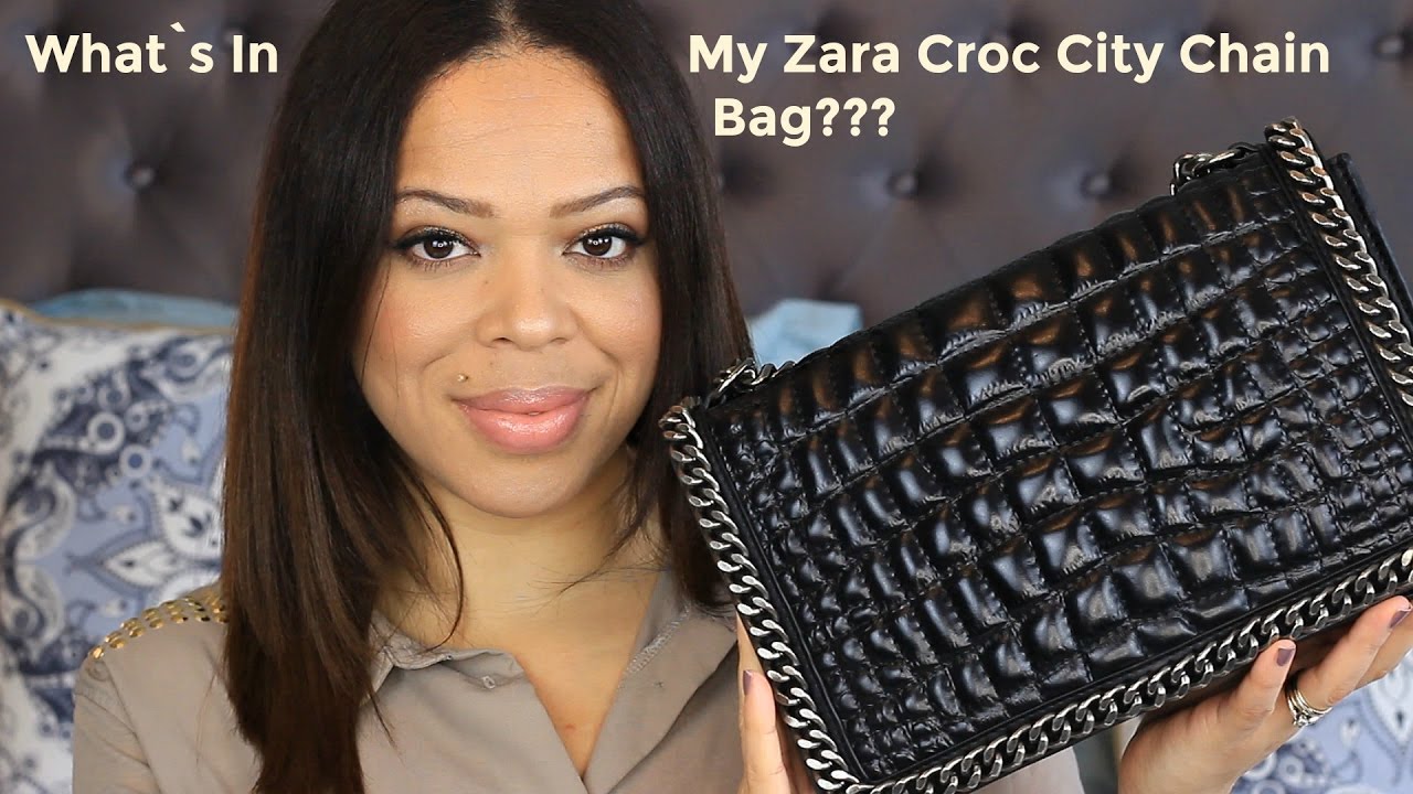 zara chain embossed bag