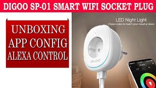 Digoo Dg-Sp01 Smart Wifi Socket Unboxing, Wifi Mobile App And Alexa Setup