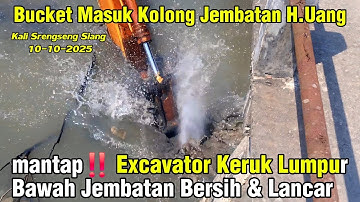 Mantap‼️ Excavator Keruk Lumpur Bawah Jembatan Bersih & Aliran Air  Lancar Jaya #dedimulyadi