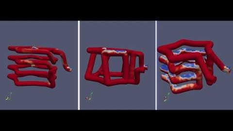 Multiphase Simulation (Water flow ) in a conformal channel using blender , openfoam and Paraview