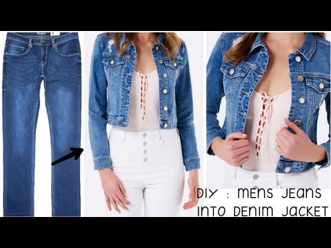 Reuse your old jeans / Men jeans into Jacket /DIY Convert your jeans into jacket