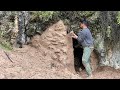 Flood rain thunder survival in a shelter with a fireplace