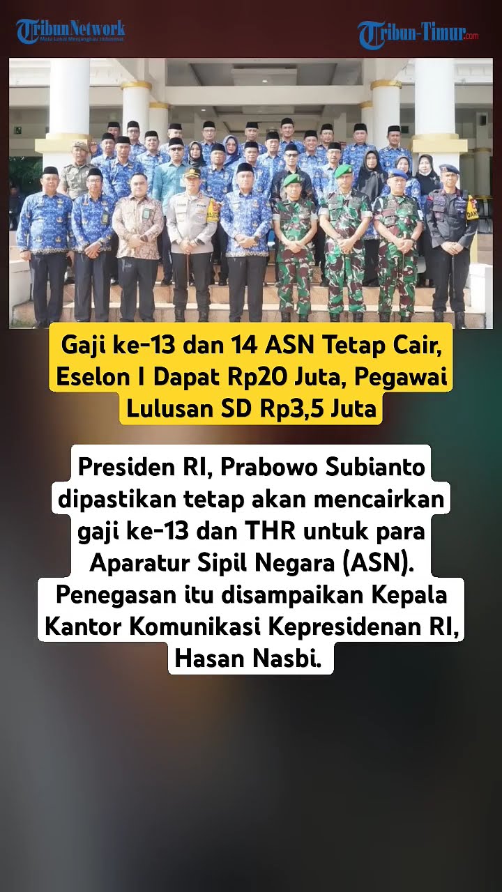 Gaji ke-13 dan 14 ASN Tetap Cair, Eselon I Dapat Rp20 Juta
