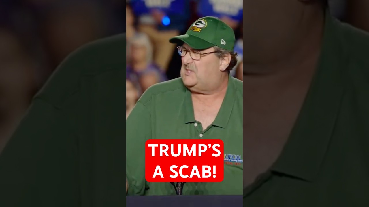 Union Worker CALLS Trump a SCAB at Wisconsin KAMALA Rally
