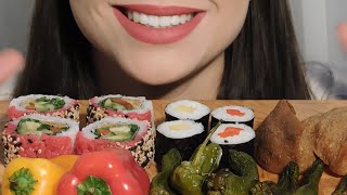 Eng Sub Asmr Sushi Inari & Ura-Maki Eating Sounds Harang