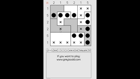 Grey is Odd - Today grids. Solution level 3 6X6 dated 07-19-2024 #logicpuzzles #logicgames  #games
