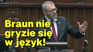Nieustępliwy Braun ostro przemawia z Sejmu! Nie oszczędza nikogo!