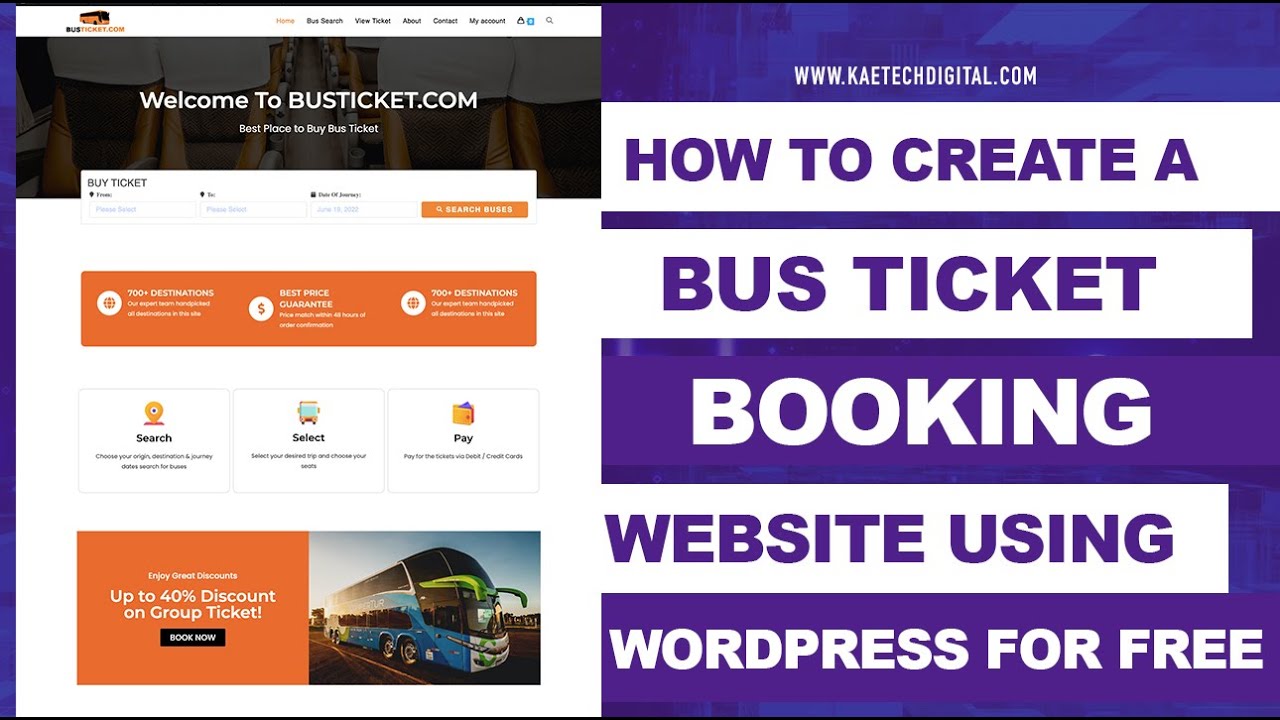 How to a Bus Ticket Booking Website Using WordPress Free YouTube