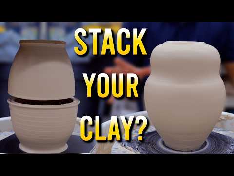 Video thumbnail: a wheel tutorial on stacking clay sections instead of struggling to throw tall pots