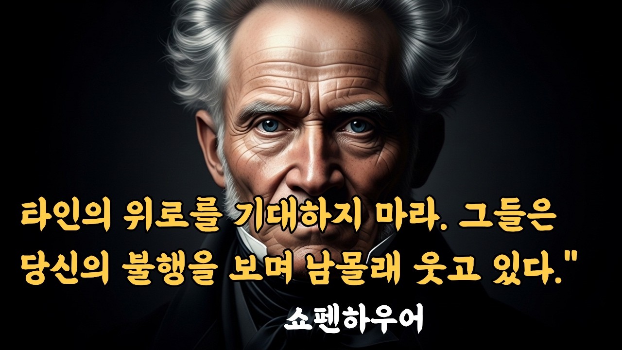 타인의 위로를 기대하지 마라. 그들은 당신의 불행을 보며 남몰래 웃고 있다.