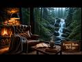 Night Rain Outside, Warm Fire Inside | Cozy Cabin Sleep Sounds