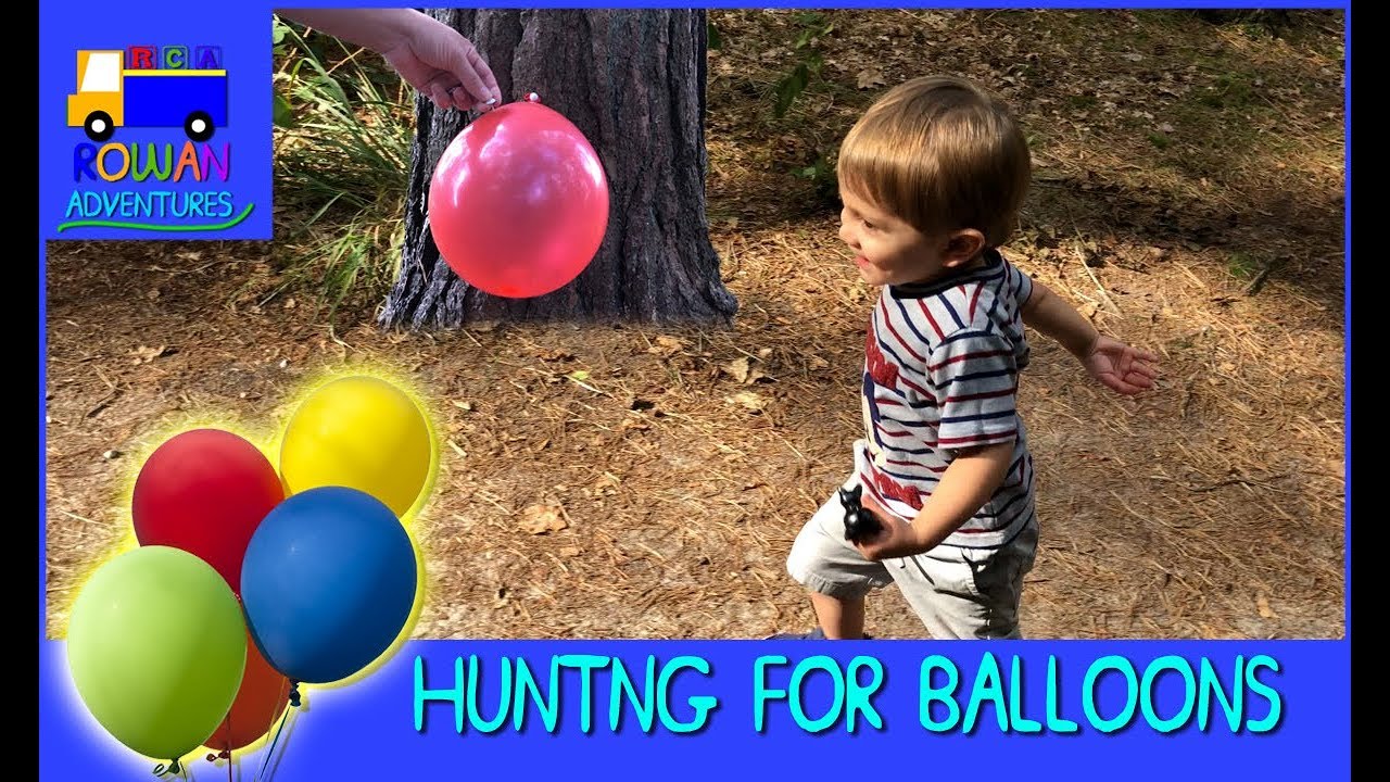 LEARN COLORS with balloons and surprise toys | RowanVentures
