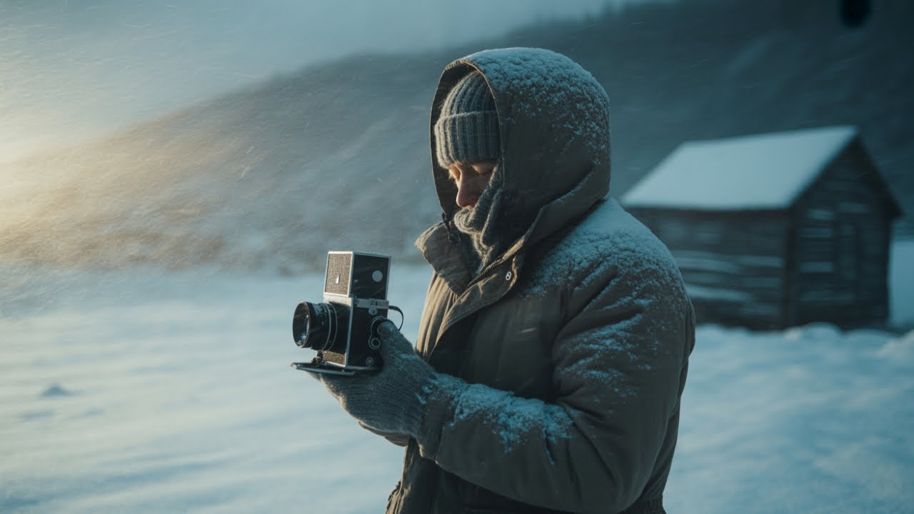 Snowy City Streets Norway Evening Walk 4K