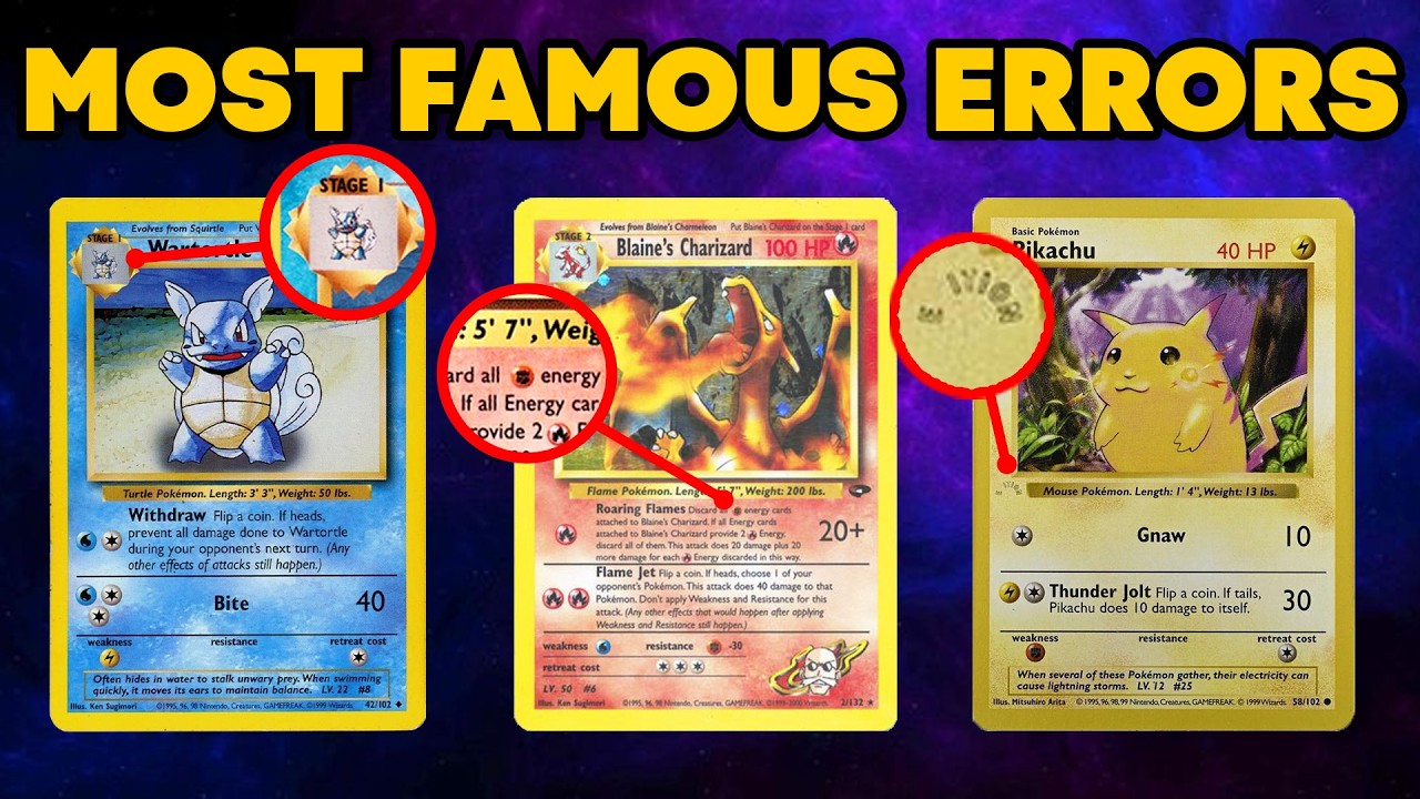 Самые редкие карты с ошибками в маркировке покемонов, которые вы никогда не видели (Часть 1)
