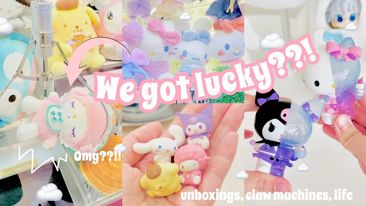 Huge Arcade wins! 😭💗 we finally won???!! Sanrio Shopping, Unboxing Vlog 🇸🇬
