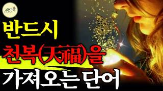 🐢(꼭 알아두세요) '이 단어'를 마음 속에 깊이 품고 계세요. 반드시 천복(天福)가져올 단어입니다. 삶의 기적을 여는 비밀번호입니다