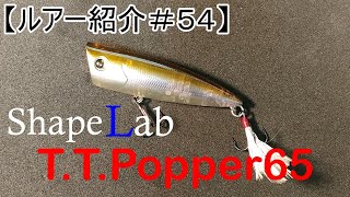 ルアー紹介＃54】シェイプラボ T.T.ポッパー65 【introduce the lure