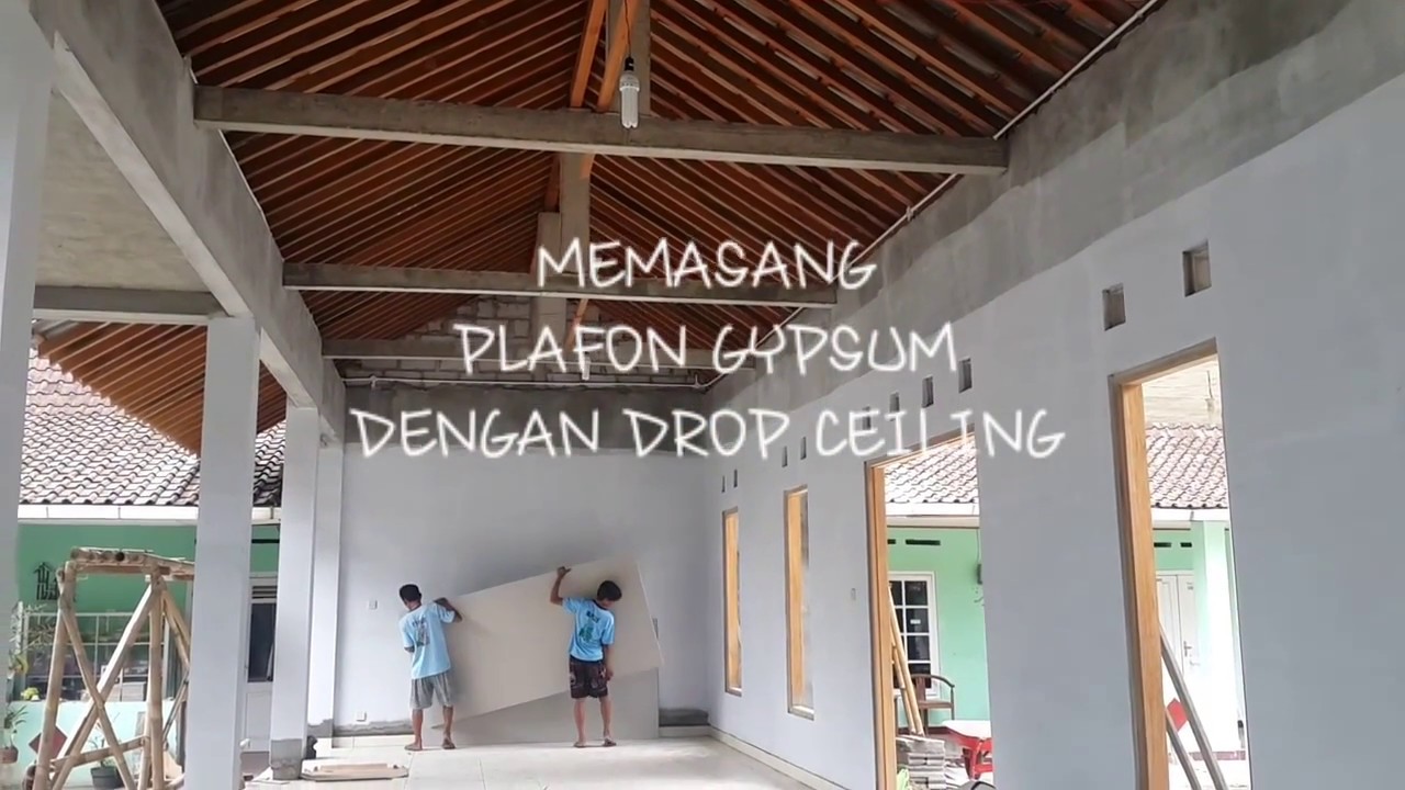 Pemasangan Plafon Gypsum Dengan Drop Ceiling Seyegan