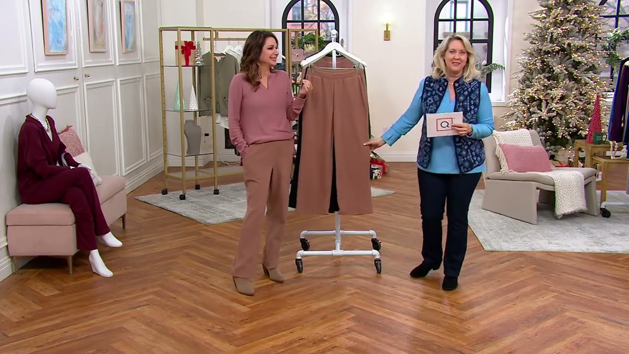 Cuddl Duds Ribbed Fleece Wide Leg Lounge Pant on QVC 