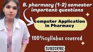 computer Applications in Pharmacy || b.pharmacy computer applications in pharmacy |CAP questions screenshot 1