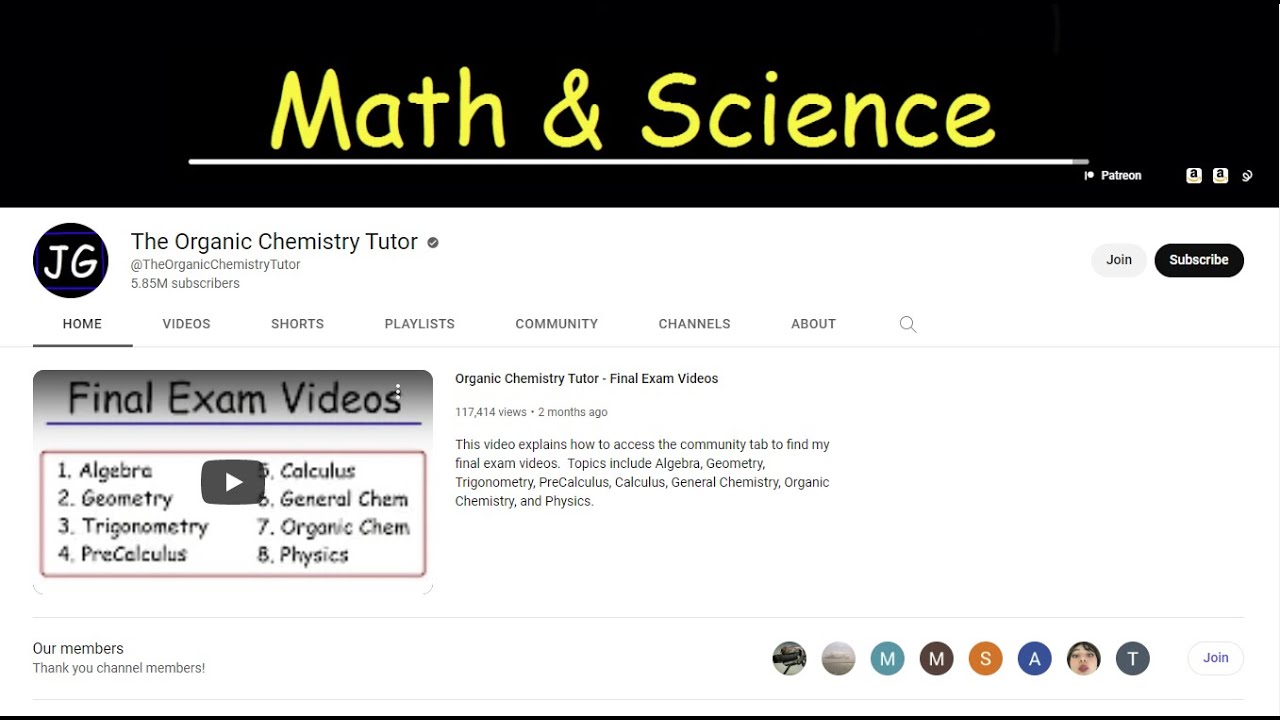 ⁣Organic Chemistry Tutor - YouTube Membership Program