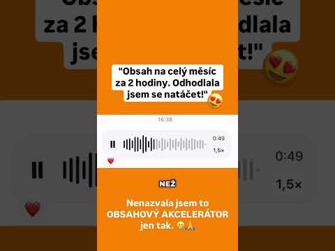 Obsah na celý měsíc za 2 hodiny