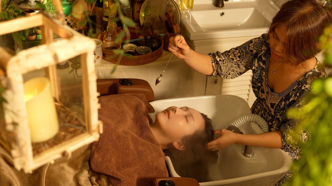 ASMR🌿Самый мистический и расслабляющий корейский Head Spa | Уникальные инструменты исцеления