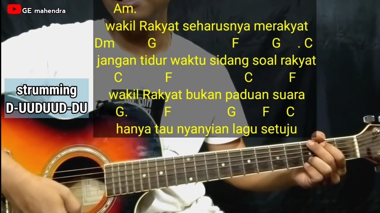 Kunci Gitar Wakil Rakyat Lengkap Mudah Dimainkan