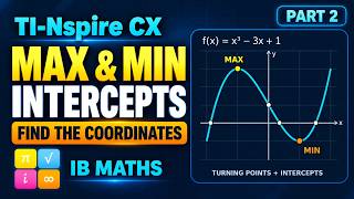 TI-Nspire CX: Find Maxima, Minima & Intercepts | IB Maths Part 2