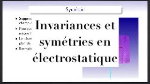 Electromagnétisme : utilisation des invariances et symétries en électrostatique