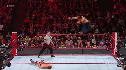 Seth Rollins Amazing Frog Splash To The Miz||Wwe Raw 26 Feb 2018