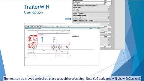 User settings in TrailerWIN
