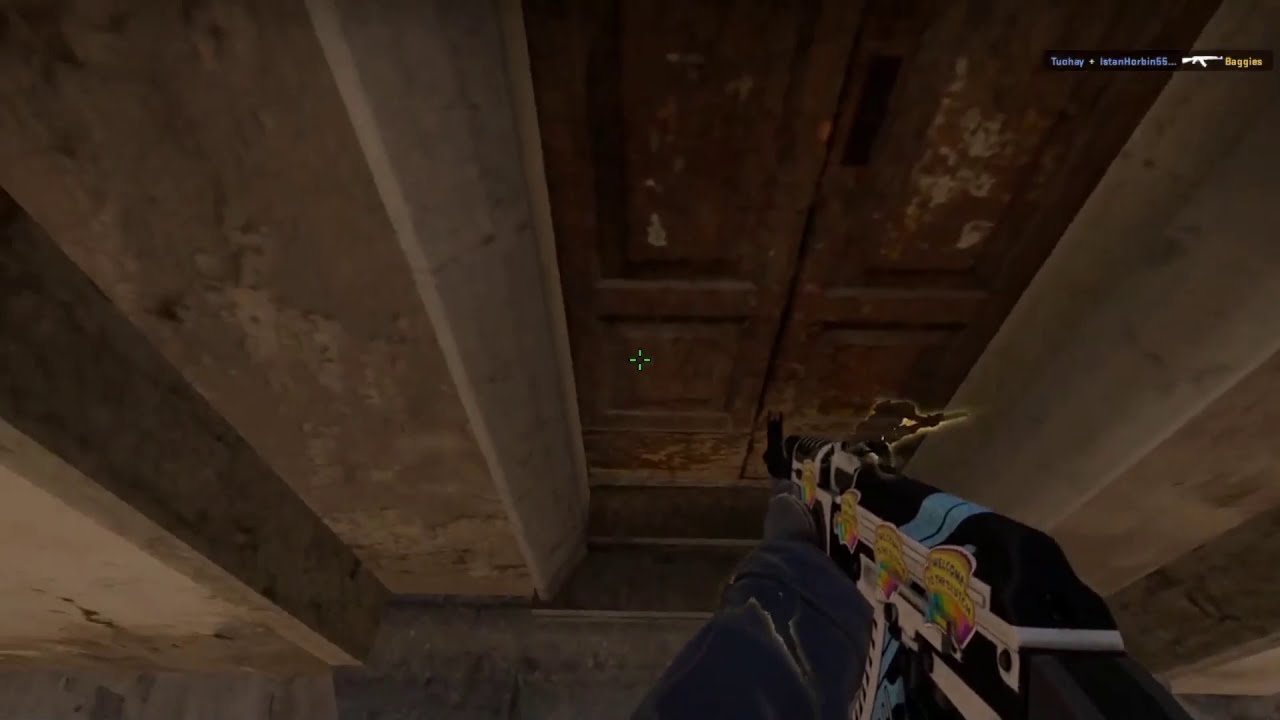 CSGO Mirage catwalk wallbang into underpass done on ESEA