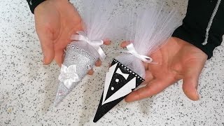 أكياس توزيعات راقية للافراح /فكرة مشروع في المنزل / Porta confetti / Arts and crafts