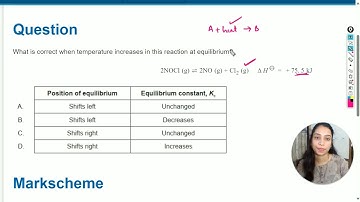 What is correct when temperature increases in this reaction at equilibrium?
