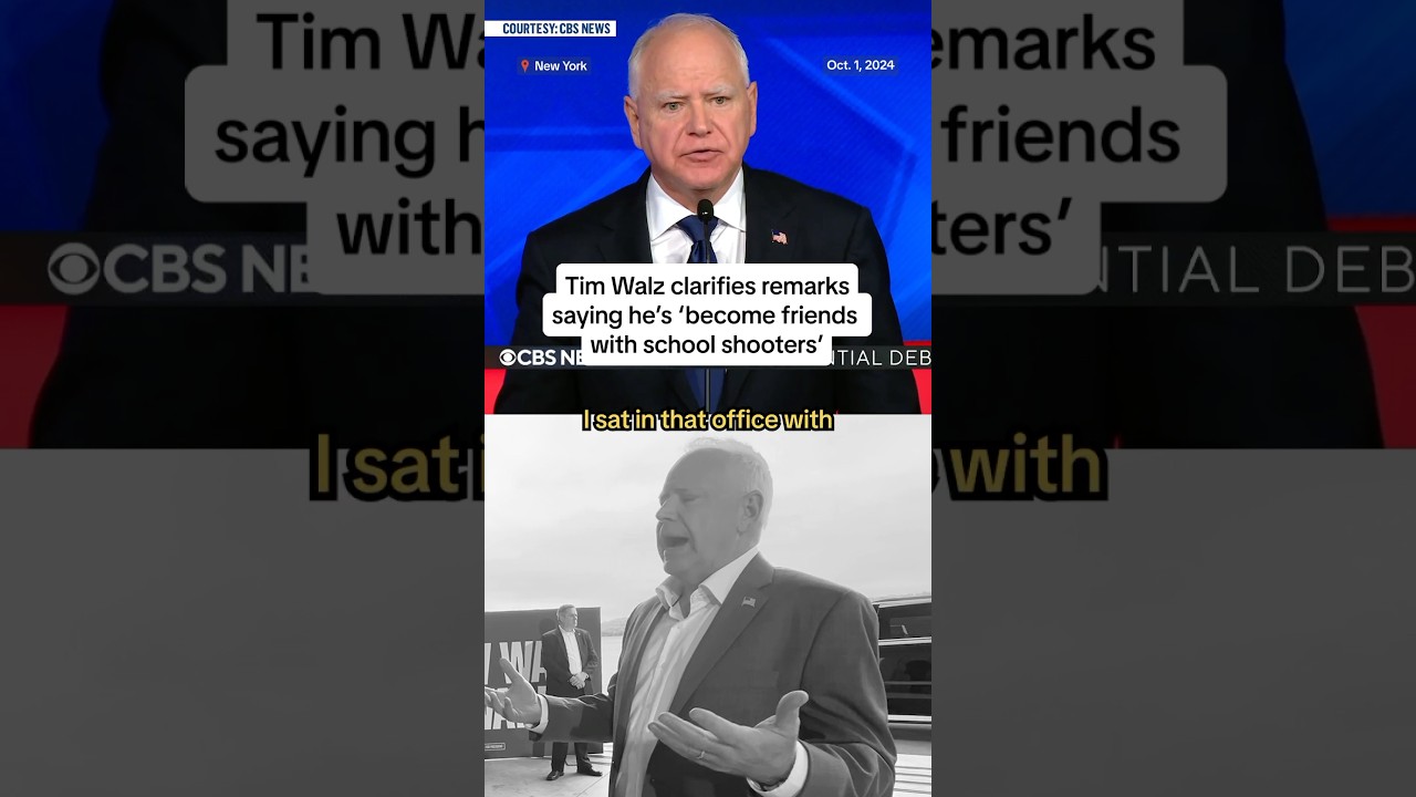 Tim Walz clarifies remarks saying he’s ‘become friends with school shooters’ Tim Walz clarifies remarks saying he’s ‘become friends with school shooters’