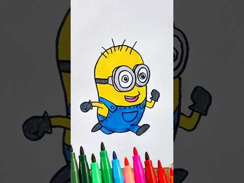 EASY CUTE MINION DRAWING | step by step drawing #drawing #draw #cute #art #painting #shorts