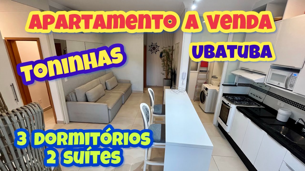 APARTAMENTO COM 3 DORMITÓRIOS A VENDA PRAIA DAS TONINHAS UBATUBA 