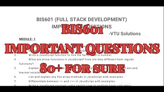 Full Stack Development, Super important questions, BIS601, 22 scheam, 6th sem, ISE Stream